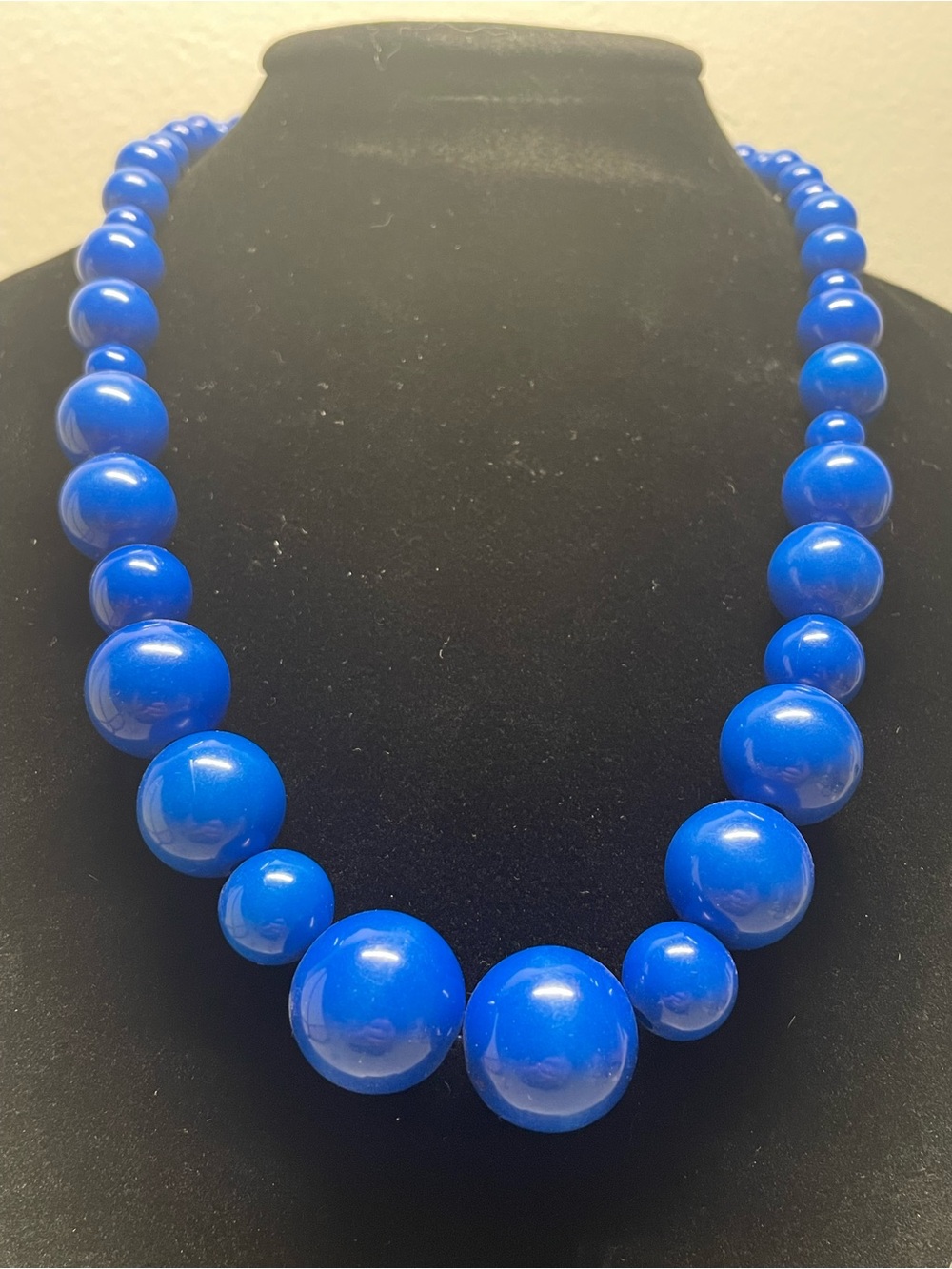 Bold Royal Blue Beaded Necklace
